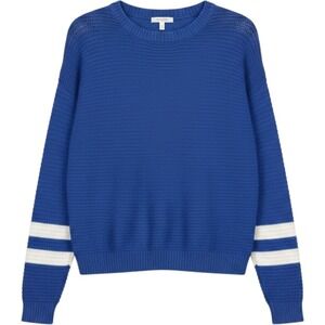 Time and Tru Women's XXL 2X NWT Blue Varsity Stripe Super Soft Knit Sweater